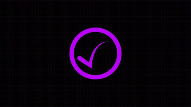checkmark inside a circle animated. Creating an Animated Neon Checkmark with CSS and SVG glowing neon line check mark icon animation 