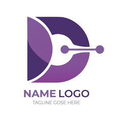 Abstract Modern Logo Design with Blue Gradient