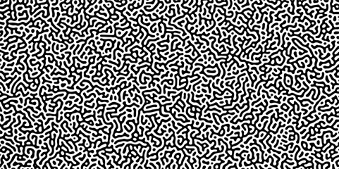Abstract truing organic wallpaper Turing reaction diffusion monochrome seamless pattern .Monochrome Turing reaction background .Natural seamless line pattern. Linear design with biological shapes	
