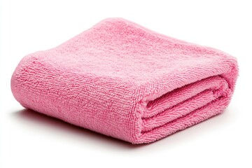 A soft and plush pink microfiber cloth, perfectly isolated on white, showcasing its smooth surface and multipurpose cleaning capabilities