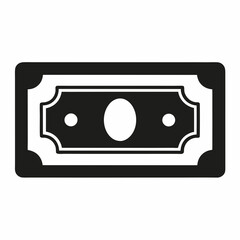 Obraz premium Black Silhouette Banknote Icon Vector Illustration