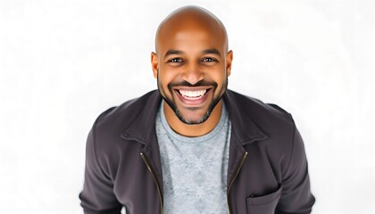 Smiling Man in Casual Attire Against a Light Background