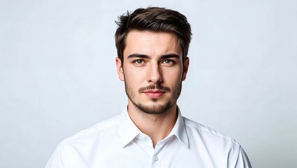 portrait of a young man isolated on white background 