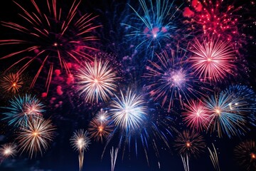 Colorful fireworks lighting up the night sky