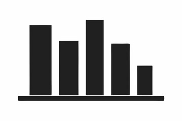 Black Silhouette Bar Graph Icon Vector Design