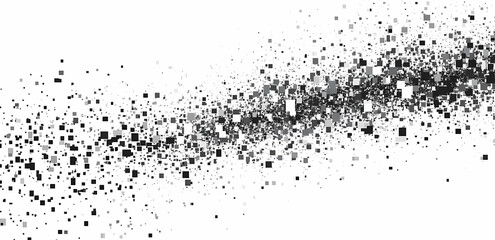 Obraz premium Abstract Background with Scattered Pixelated Squares