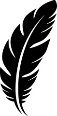 Fototapeta premium Feather | Black and White Vector illustration