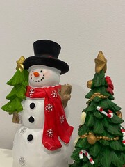 Cheerful Snowman with Festive Decor