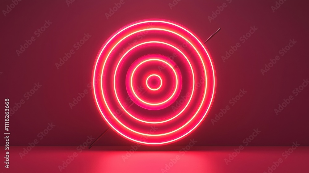 Aufkleber 2025 goals setting with vision and strategy concept. neon target design with concentric circles on a