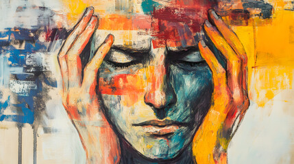 An Artistic Representation of the Emotional Journey Through Post-Traumatic Stress Disorder (PTSD) Reflecting Pain, Hope, and Resilience