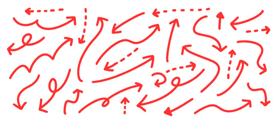 手書きのかわいい矢印のセット