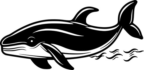 Obraz premium Whale - Black and White Isolated Icon - Vector illustration