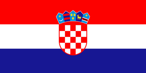 Fototapeta premium Croatian National Flag with Coat of Arms