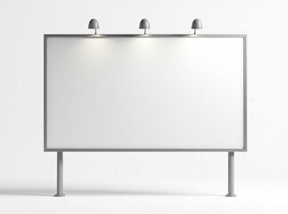 Obraz premium White Rectangular Billboard Mockup - AI Photorealistic Advertisement Design