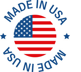 Made in USA Badge with American Flag