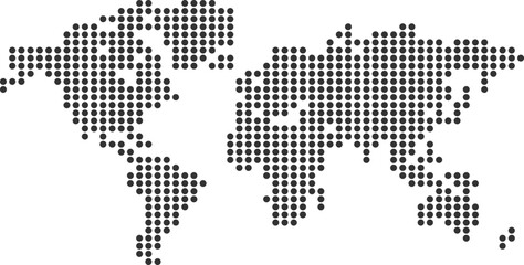 World Map with Hexagonal Design
