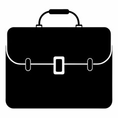Black Silhouette Briefcase Icon Vector Design