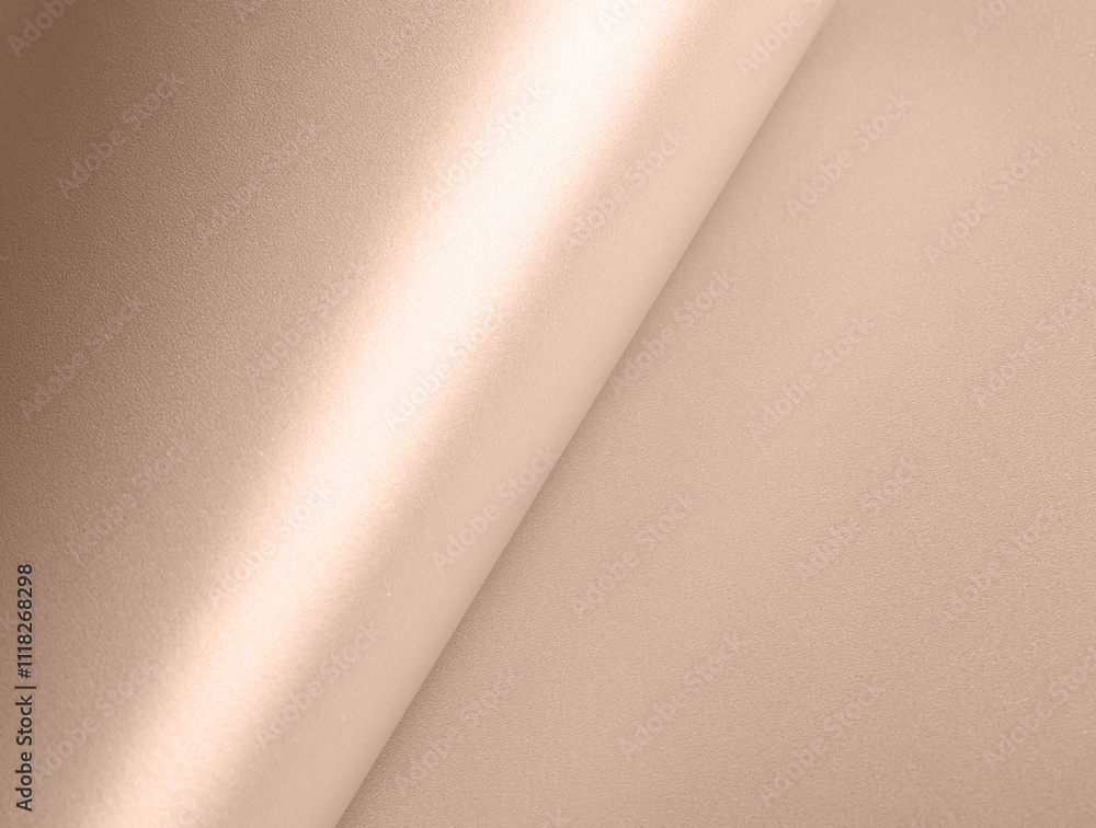 Poster pantone 17-1230 mocha mousse glossy paper background in soft brown and beige tones.
