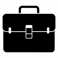 Black Silhouette Briefcase Icon Vector Design