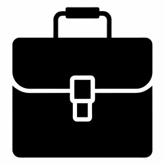 Black Silhouette Briefcase Icon Vector Design