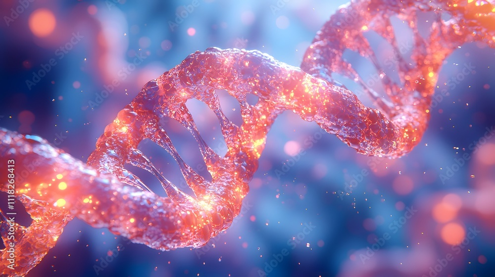 Poster dna spiral structure science laboratory 3d visualization digital environment close-up view conceptua