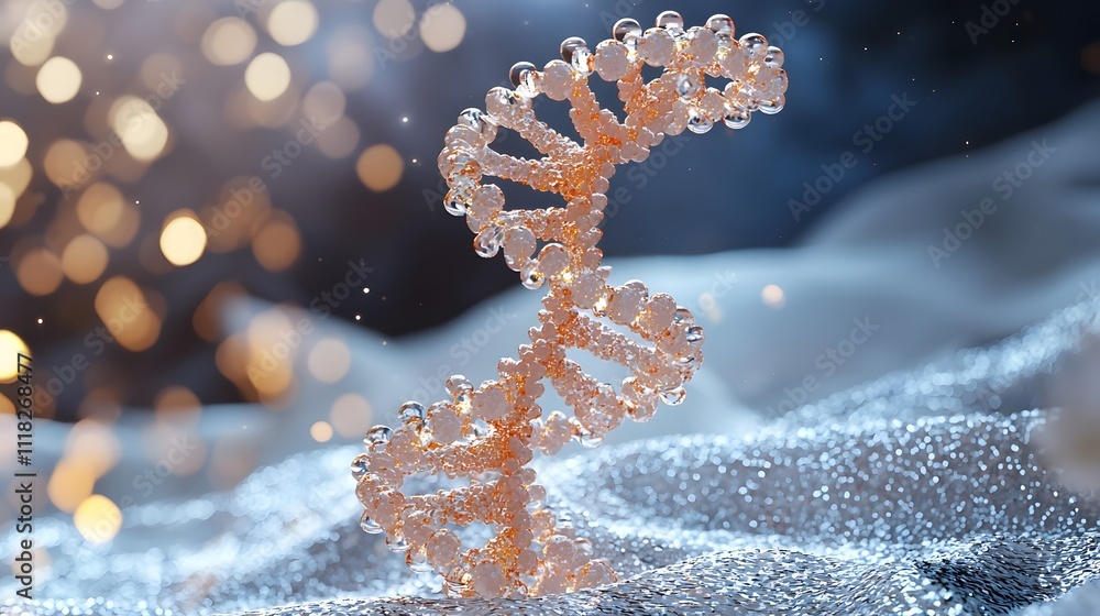 Poster exploring dna structure in a scientific environment macro viewpoint of genetic material