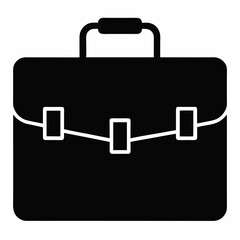 Black Silhouette Briefcase Icon Vector Design