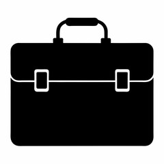 Black Silhouette Briefcase Icon Vector Design