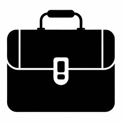 Black Silhouette Briefcase Icon Vector Design