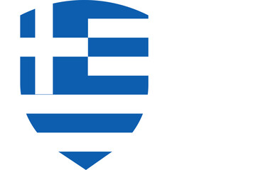 Obraz premium Shield with Greek Flag Design