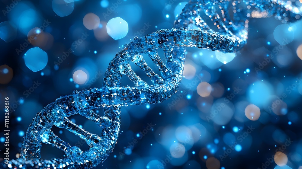 Aufkleber exploring dna structure in a vibrant digital environment scientific visualization abstract viewpoint