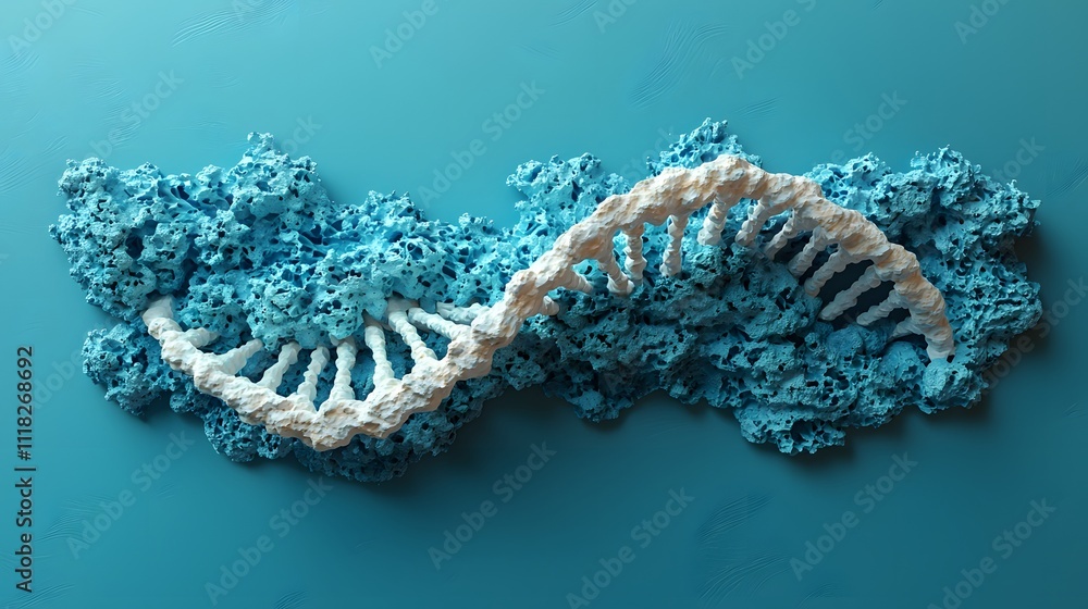 Poster dna structure visualization laboratory 3d model scientific environment abstract conceptual view