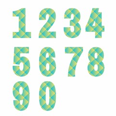 numbers made of colorful splashes set of numbers