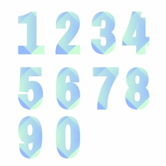 numbers made of colorful splashes set of numbers