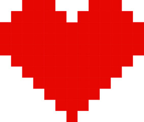 Pixelated Red Heart Icon in Retro Style