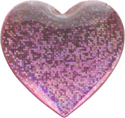 Heart shape hologram sticker isolated on white background