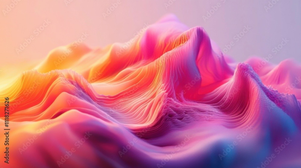 Aufkleber dynamic and colorful waves rise and fall, creating a mesmerizing visual experience. the vibrant hues