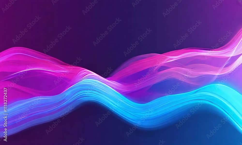 Poster abstract colorful waves in vibrant gradient background design