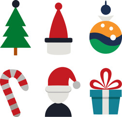 set of christmas icons