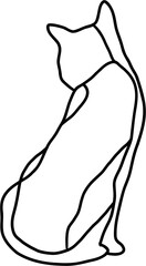doodle freehand contour drawing of a cat.