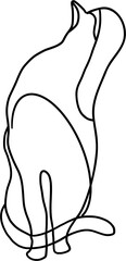 doodle freehand contour drawing of a cat.