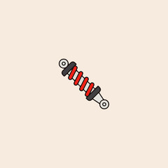 Car suspension icon, auto service, repair, car detail flat vector design.