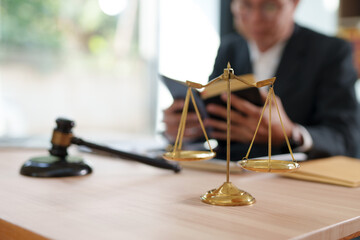 Lawyer and team Talk and consult on solving problems and work related to legal work of lawyers