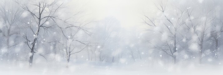 Obraz premium Winter Wonderland Scene with Snow-Covered Trees in a Serene Forest Landscape Creating a Magical and Tranquil Atmosphere Amidst Gently Falling Snowflakes