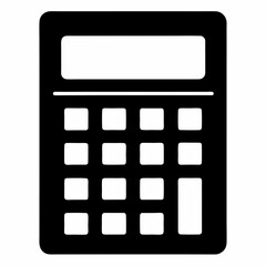 Black Silhouette Calculator Icon Vector Design