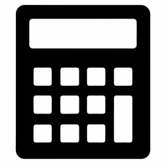 Black Silhouette Calculator Icon Vector Design