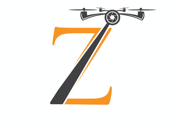 Initial Letter Z Drone Logo Concept For Photography Symbol Vector Template