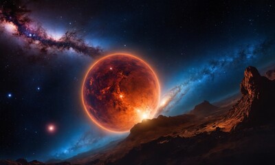 Obraz premium 우주오로라 멋진우주배경