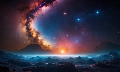 Fototapeta premium 우주오로라 멋진우주배경