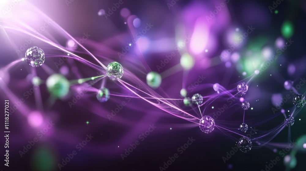 Aufkleber colorful particles illuminate a cosmic backdrop, intertwined with delicate strands creating a captiv